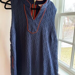 crown & ivy Navy Dress with Orange Trim